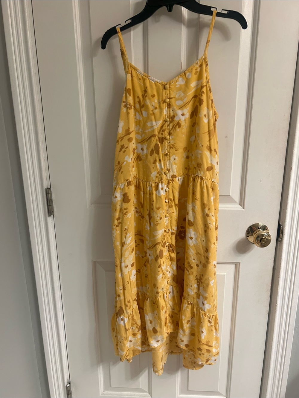 Girls abercrombie kids Yellow Floral Dress With High-Low Hemline